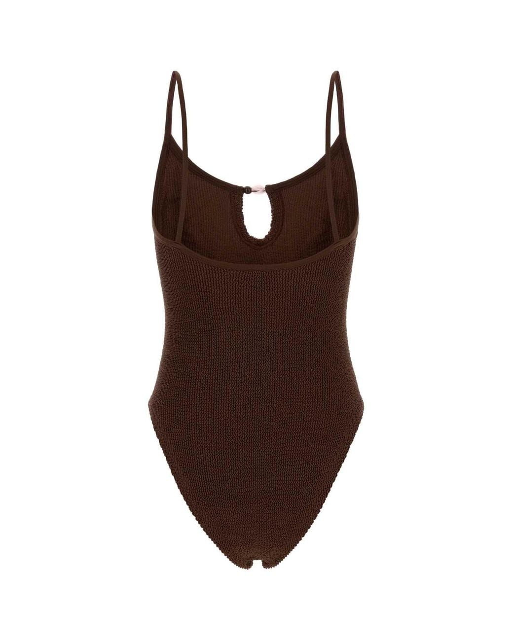 Hunza G Brown Chocolate Stretch Nylon Mia Swimsuit