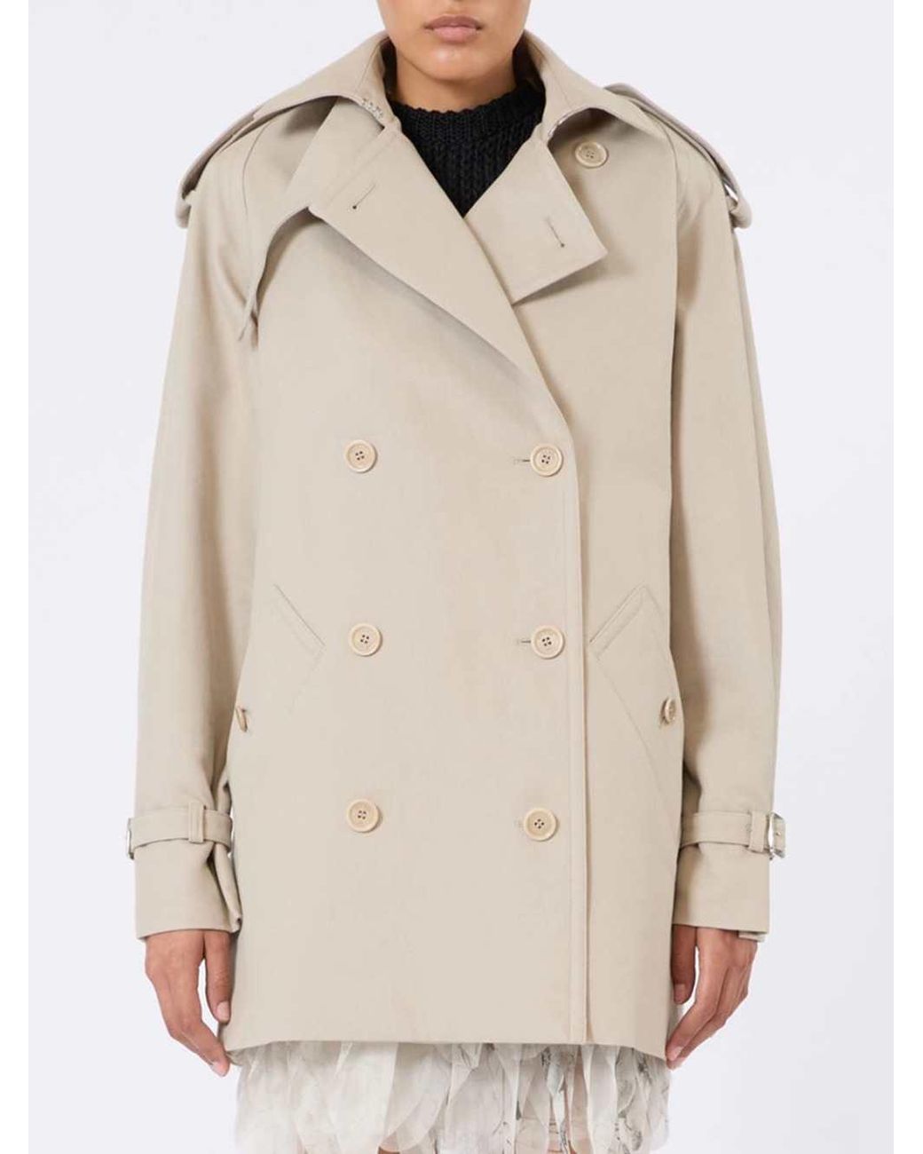 Max Mara Natural Short Cotton Duster Coat