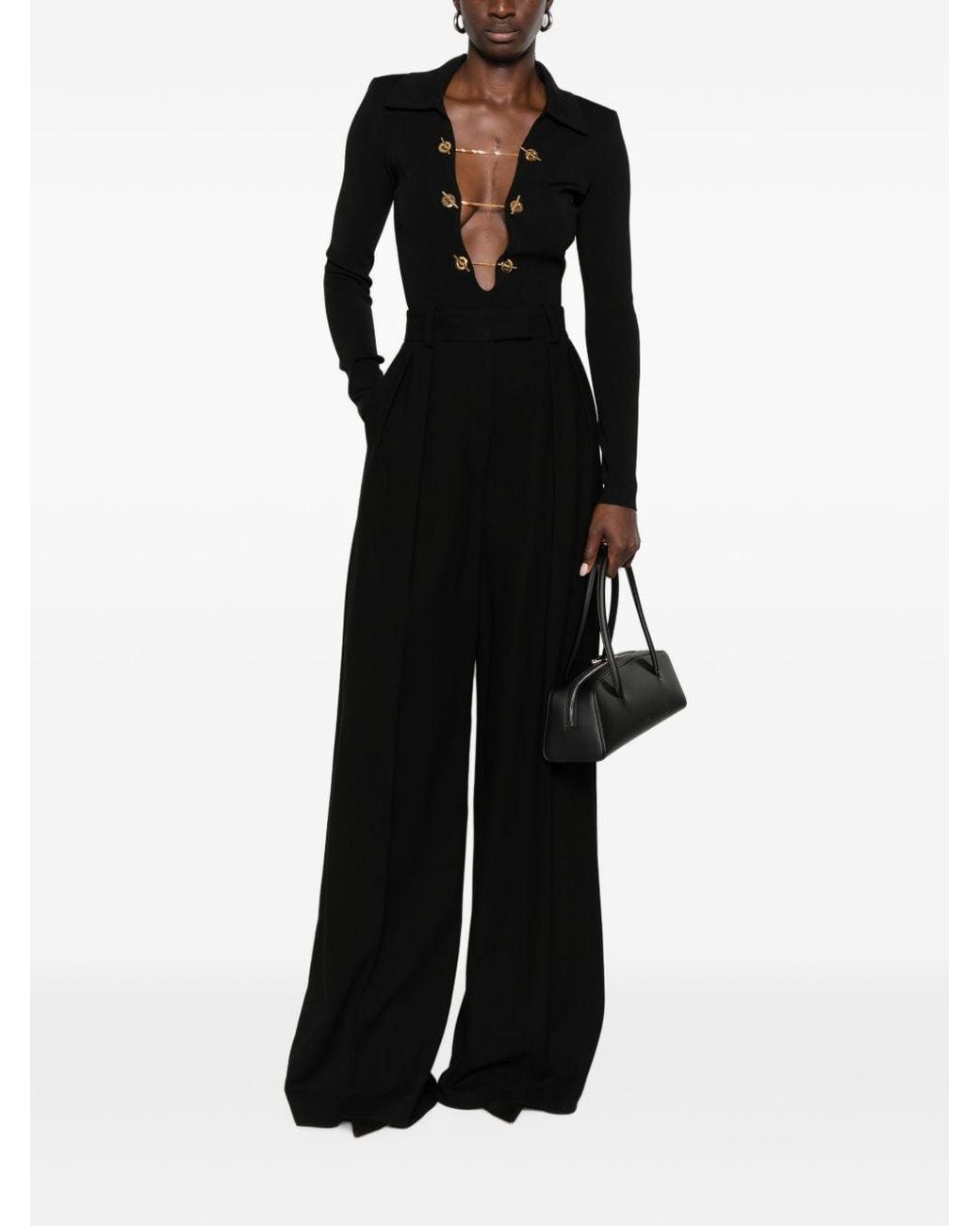 Elisabetta Franchi Black Cut Out Bodysuit