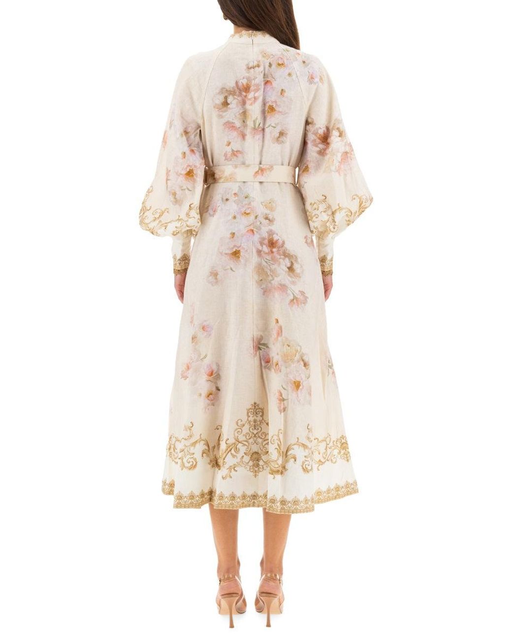 slim fit dress slacks Zimmermann Patience Embroidered Tie Shoulder Cami Midi Dress main image 1