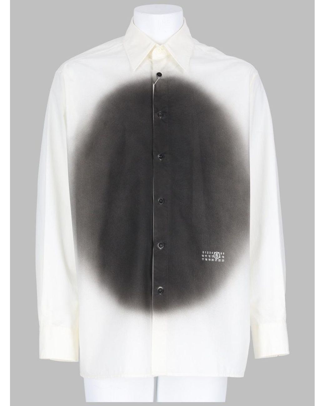 MM6 by Maison Margiela Gray Graphic Oversized Button-Up Shirt for men