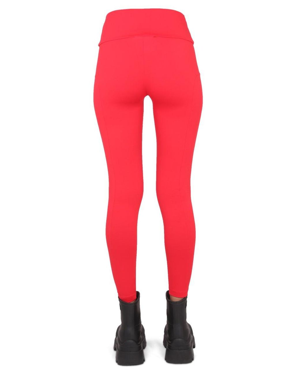 MSGM Red Leggings With Logo