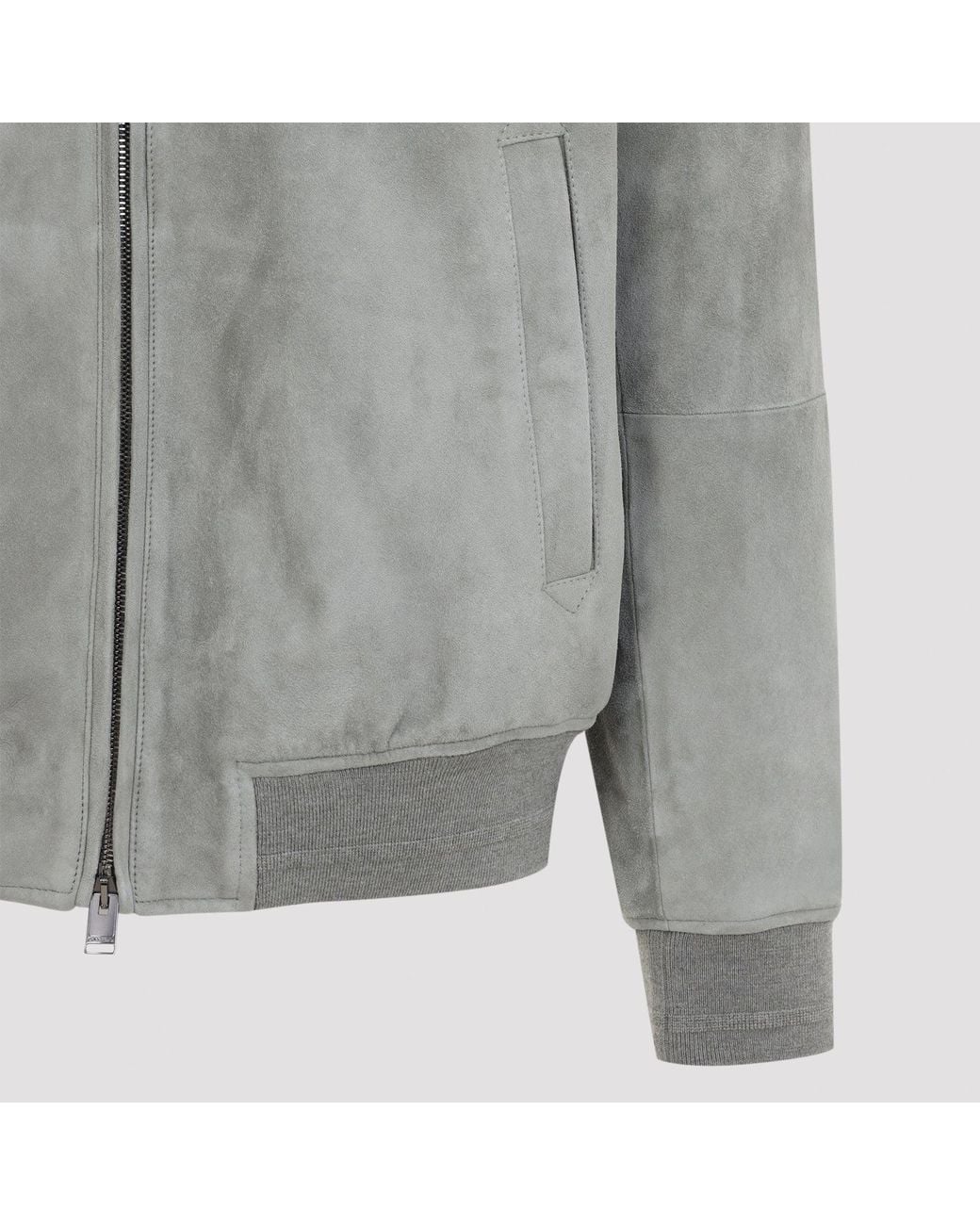 Canali Gray Bomber Jacket for men