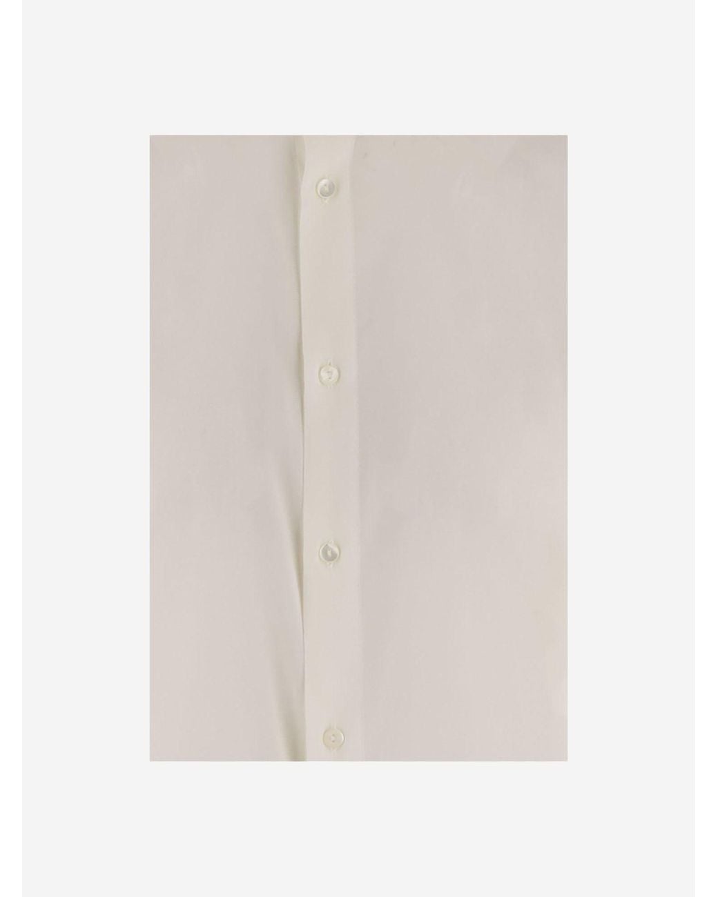 HER SHIRT HER DRESS White Stretch Silk Shirt