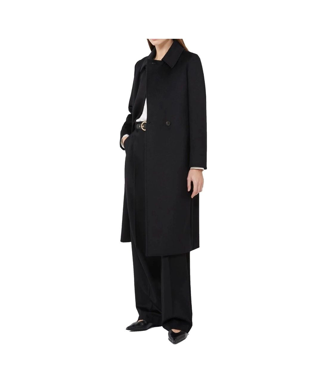 Max Mara Black Studio Bcollag Wool Coat