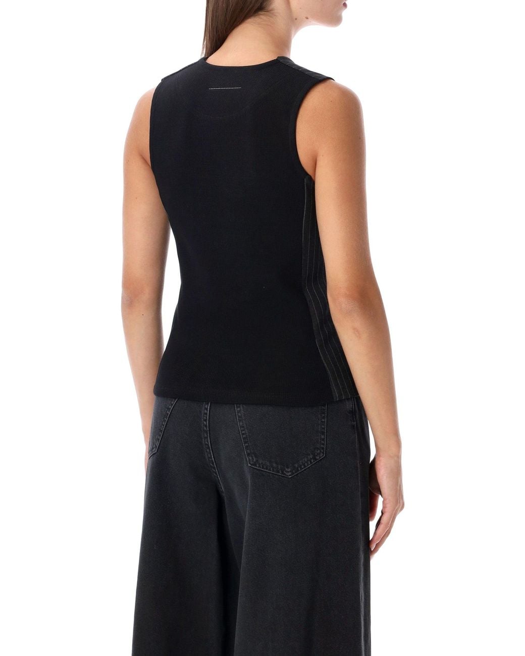 MM6 by Maison Margiela Black Tailored Pinstripe Vest