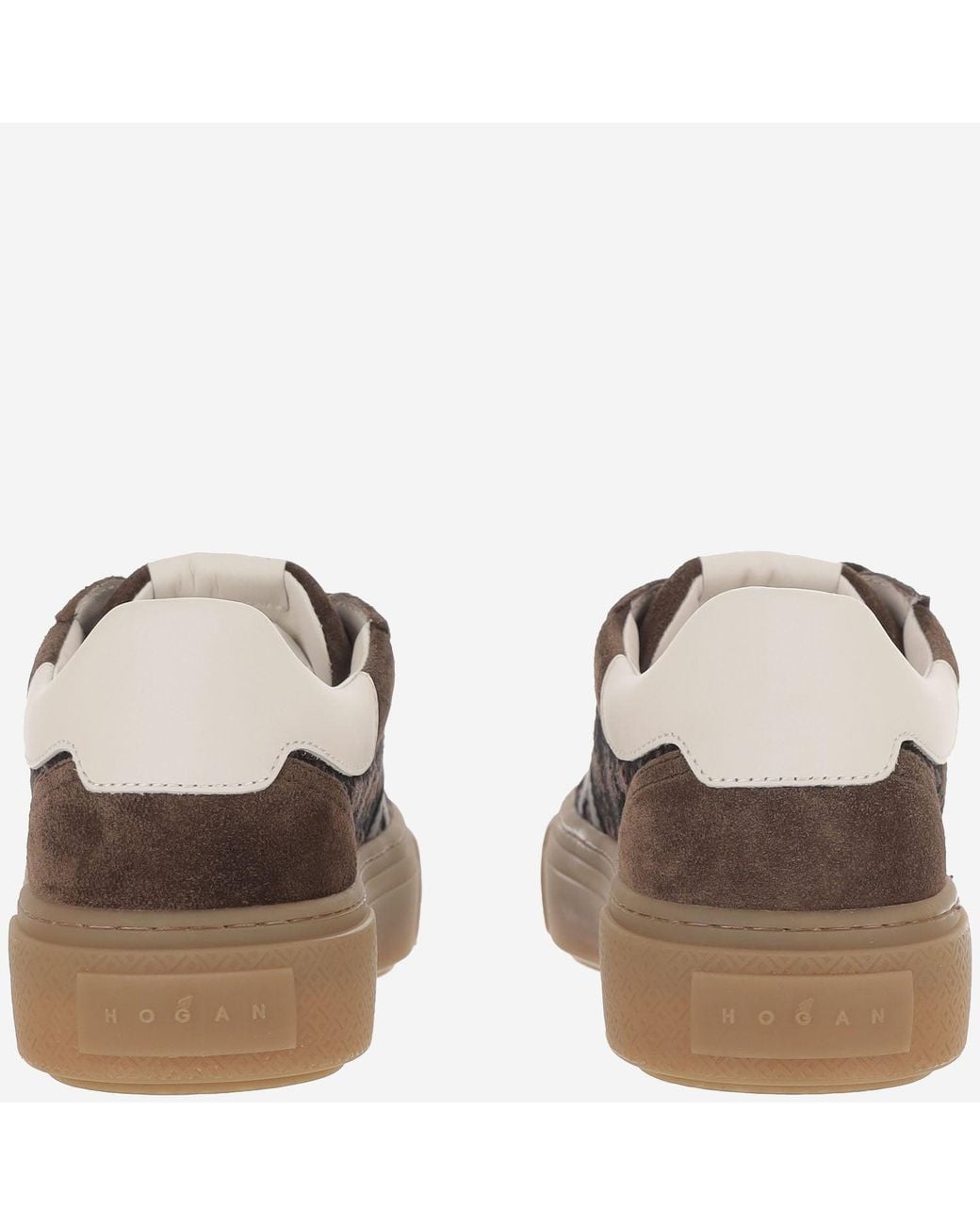 Hogan Brown Crosswind Fabric Sneakers