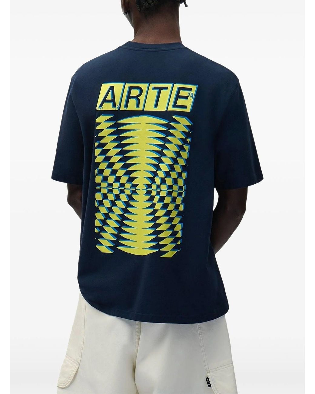 Arte' Blue Abstract Back Print T Shirt for men