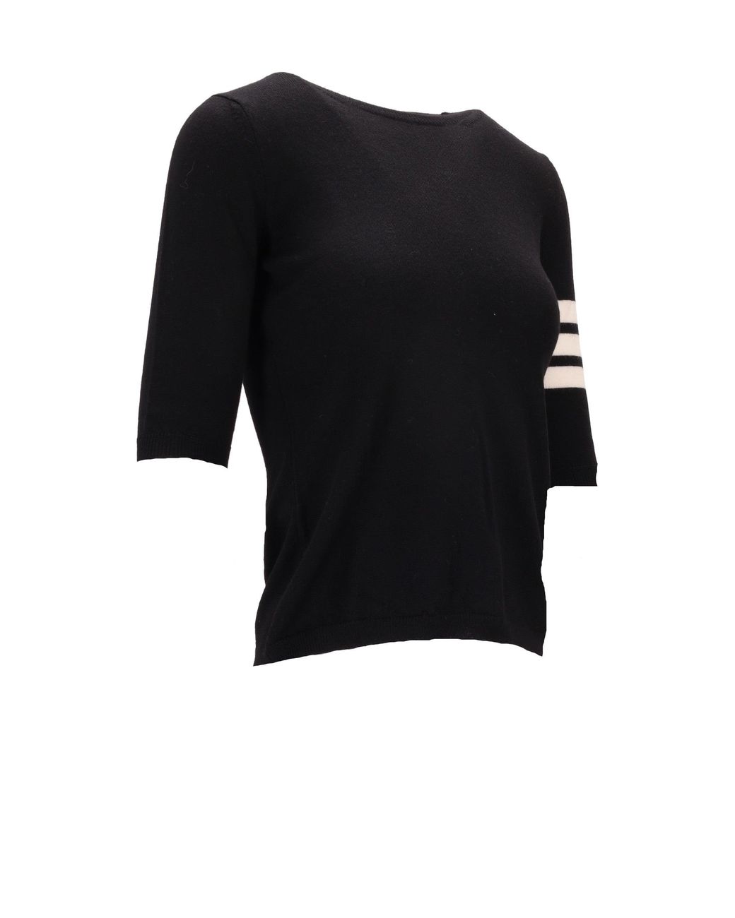 LA ROSE Black 3/4 Merino Wool Knitwear