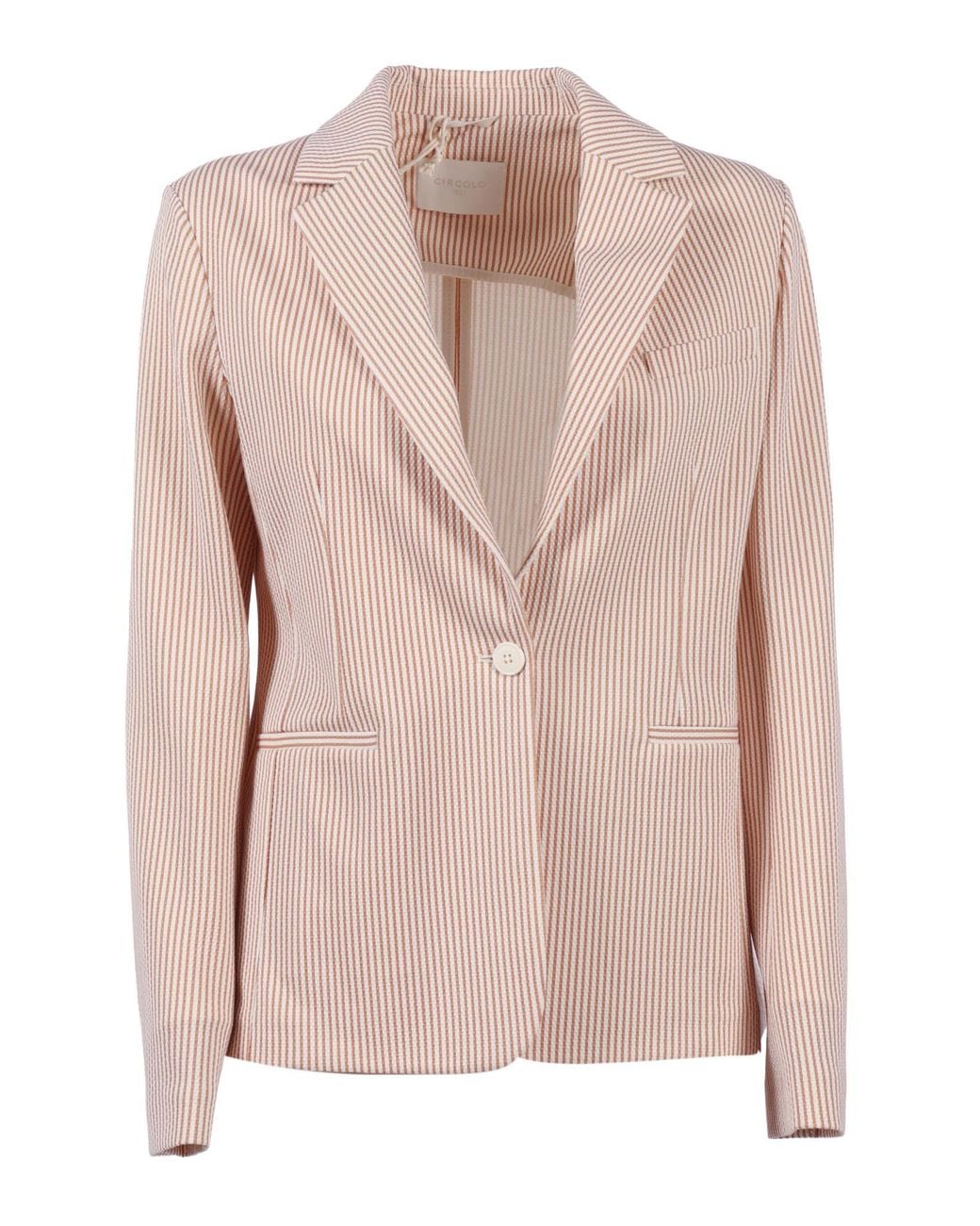 Circolo 1901 Pink Slim Fit S.Print Cotton Elastane Jacket