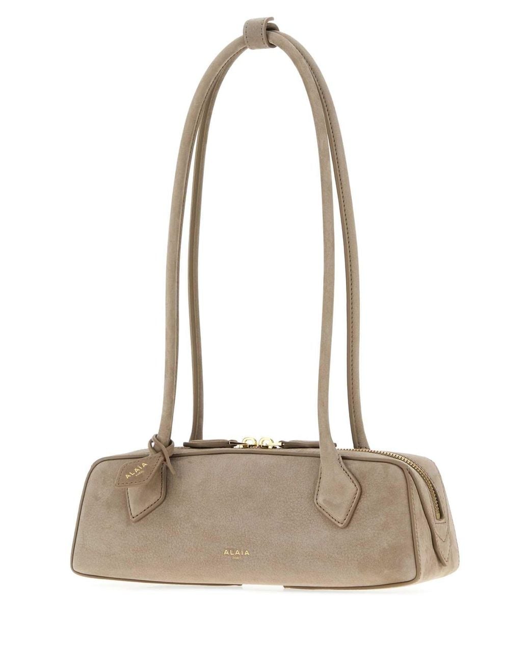 Alaïa White Dove Nabuk Teckel Mini Shoulder Crossbody Bag