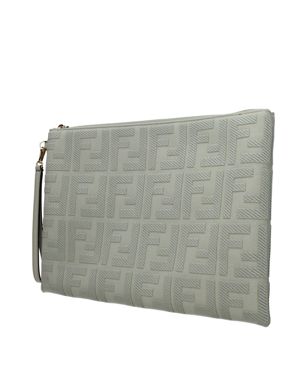 Fendi Gray Pochette Donna Tessuto Verde/Tè Verde
