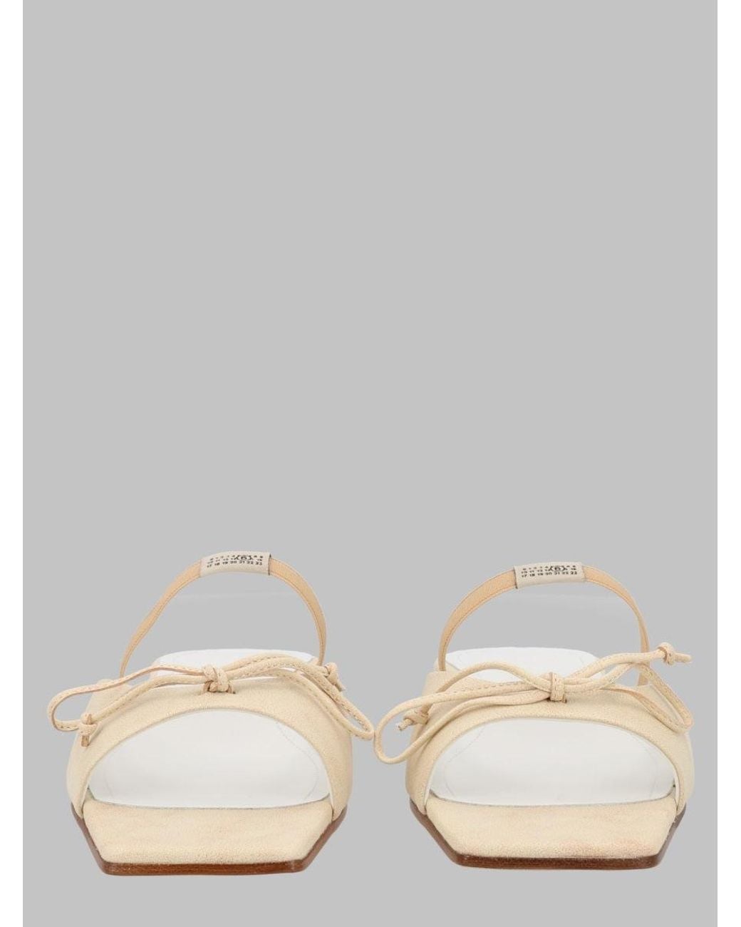 MM6 by Maison Margiela Natural Slingback Sandals With Bow Detail