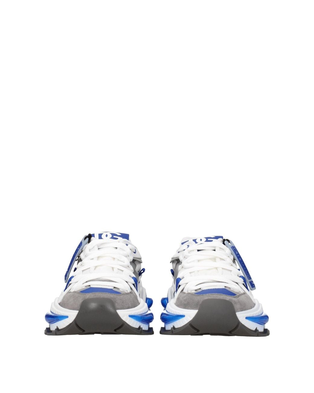 Dolce & Gabbana Blue Dolce&Gabbana Sneakers Uomo Tessuto Bianco/Blu Elettrico for men