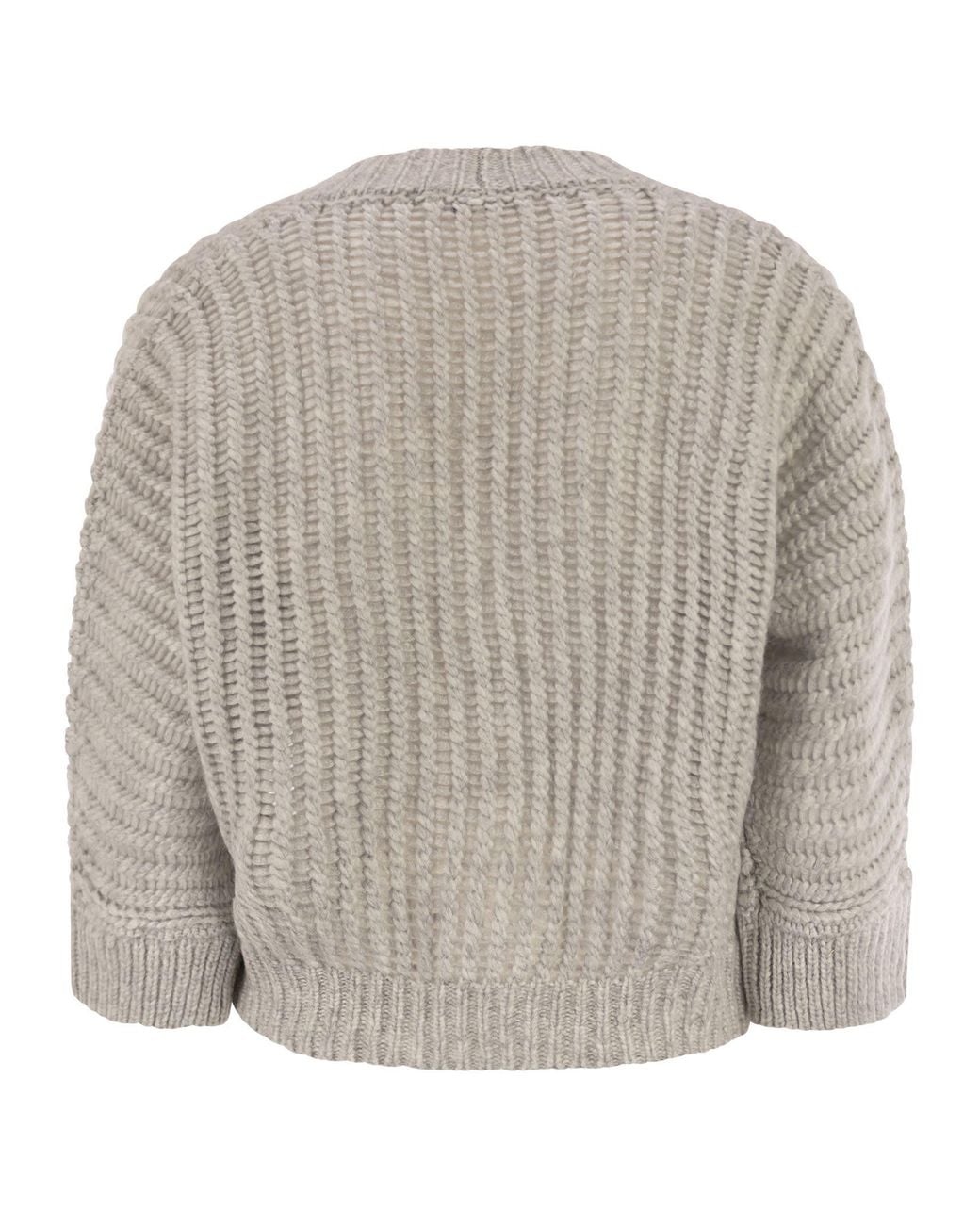 Peserico Metallic Wool And Alpaca Mesh Cardigan