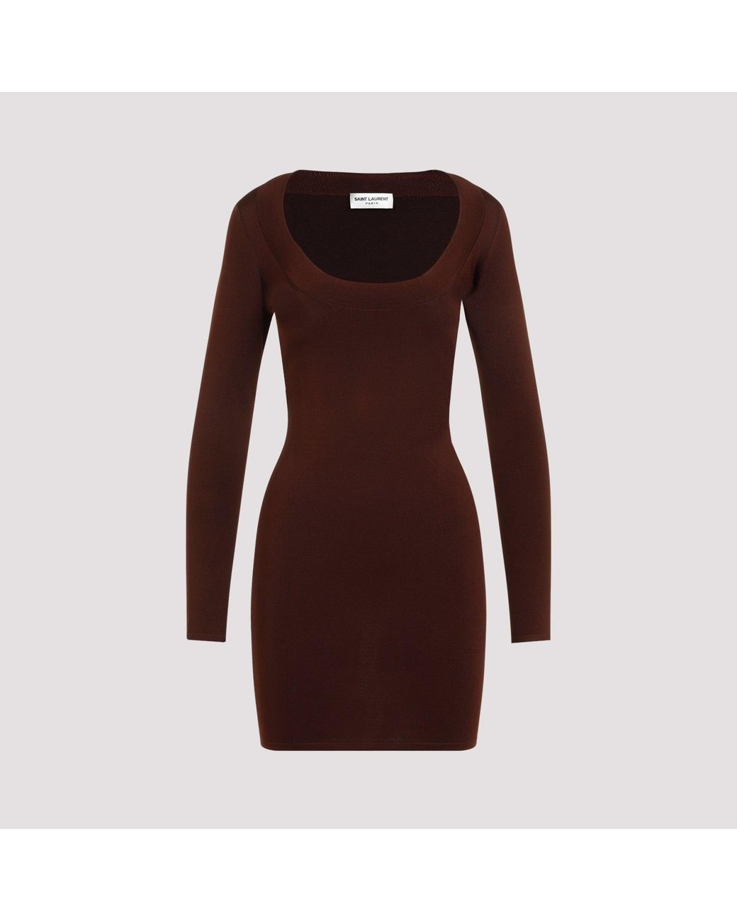 Saint Laurent Brown Mini Dress