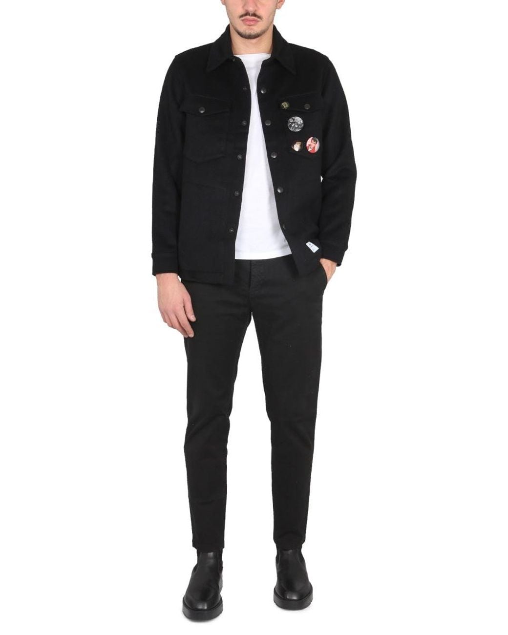 Department 5 Black Jacket With Pins for men
