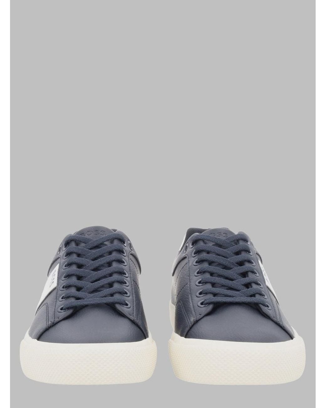 Boss Gray Low-Top Lace-Up Sneakers for men