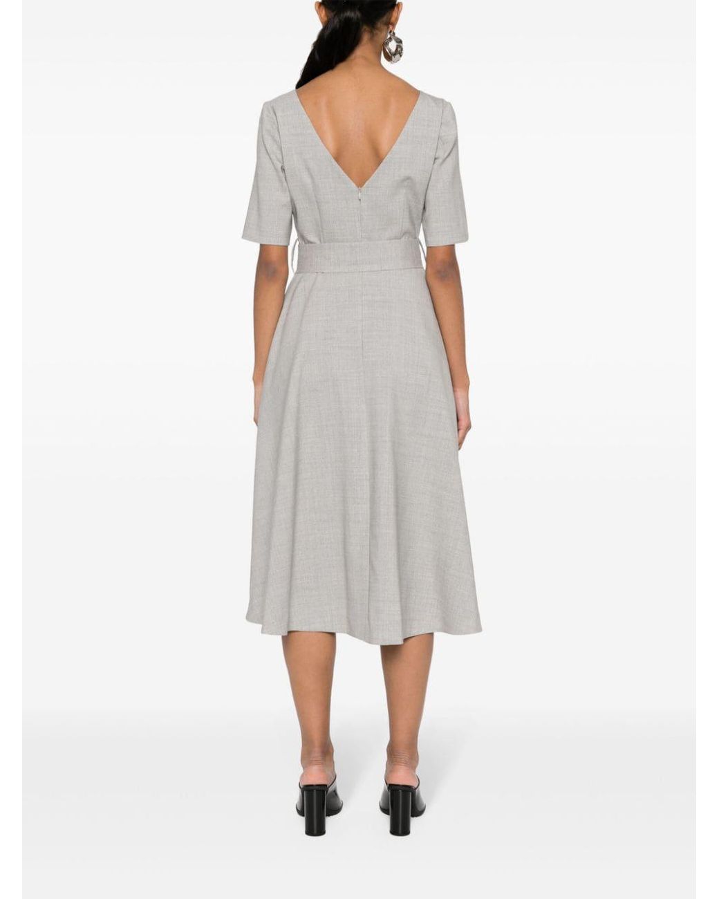 P.A.R.O.S.H. White Dart-Detail Dress