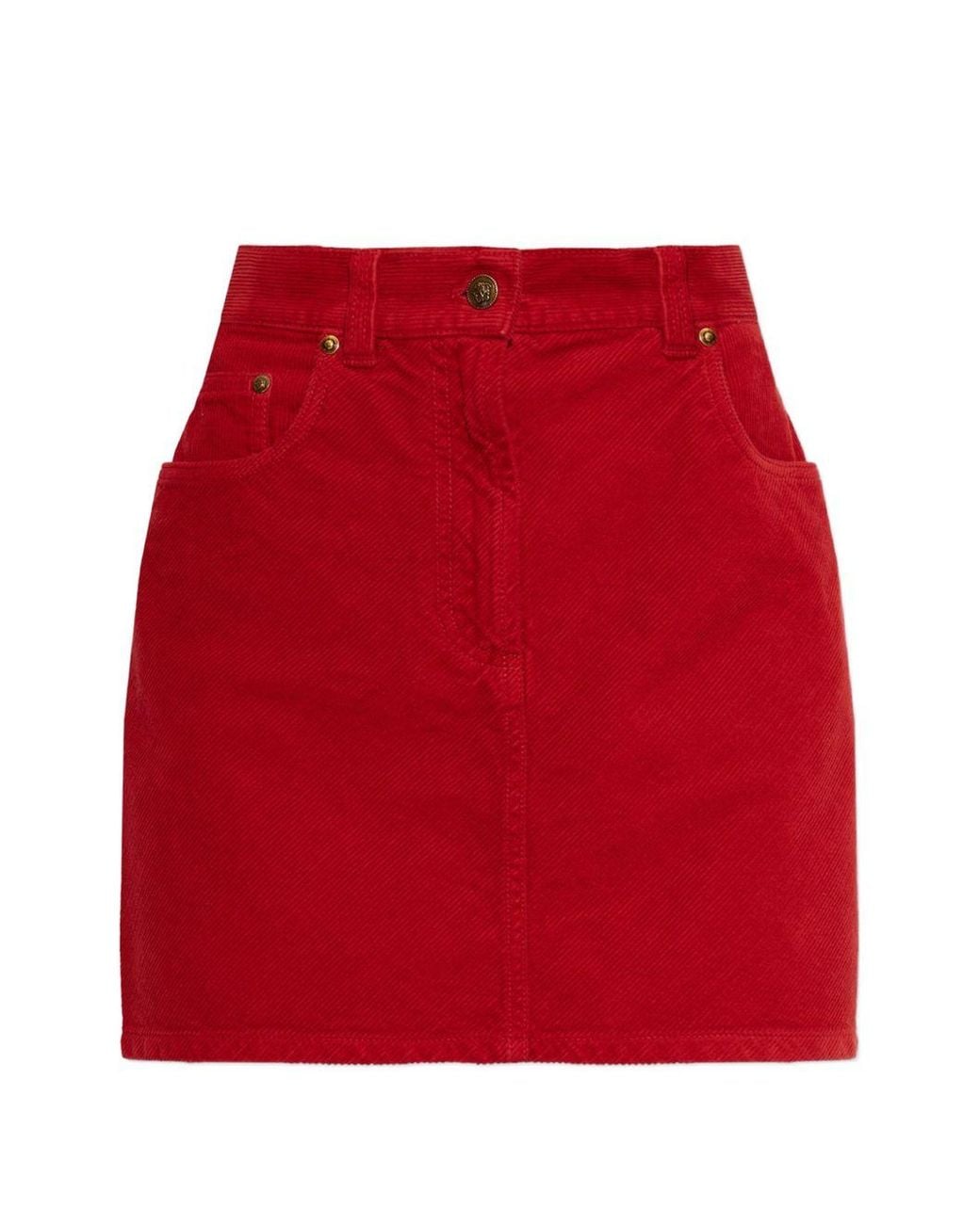 Versace Red Velvet Cotton Skirt