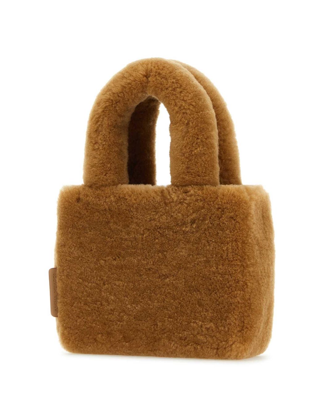 AMINA MUADDI Brown Camel Shearling Amini Giuly Handbag