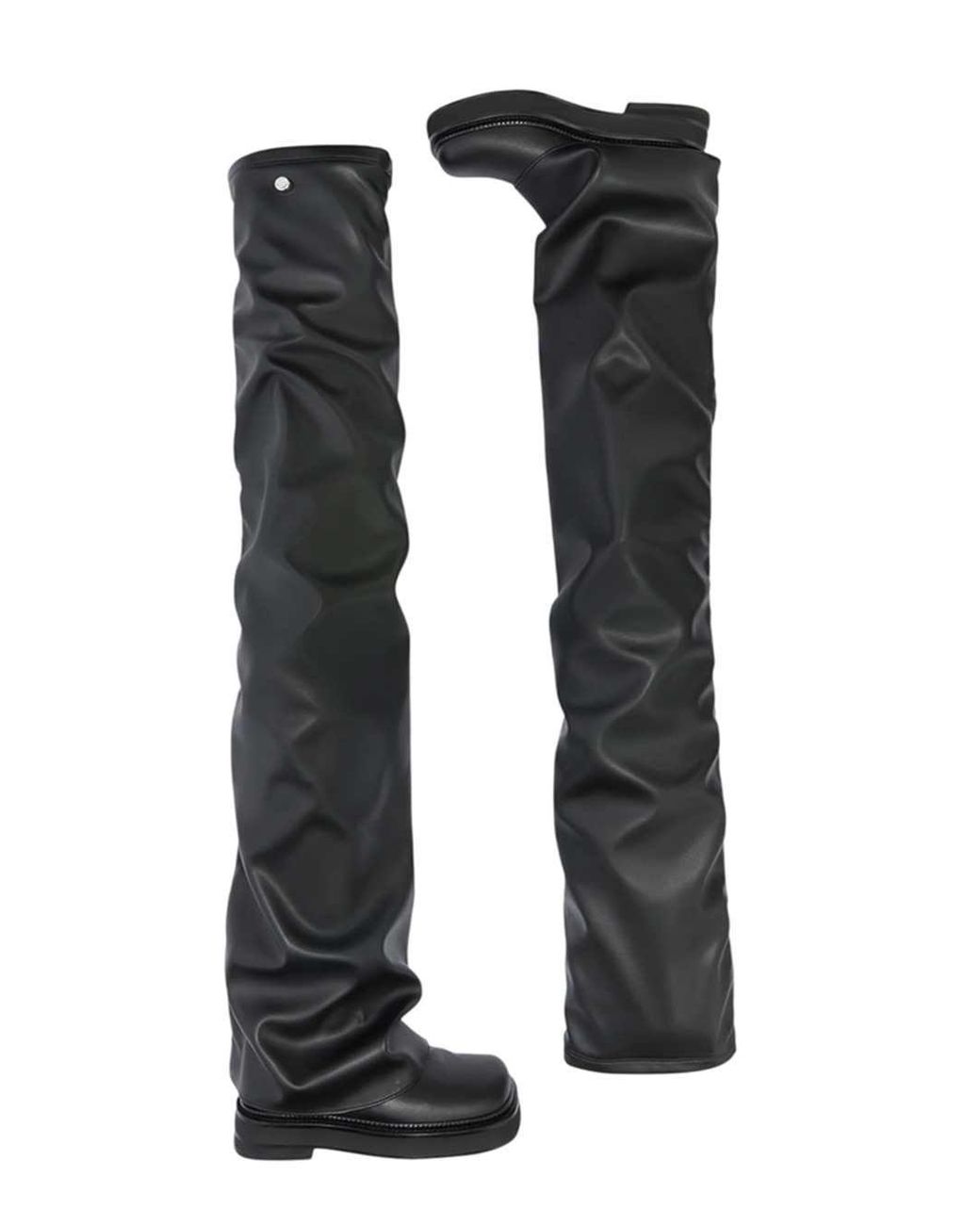 The Attico Black Robin Otk Thigh High Flat