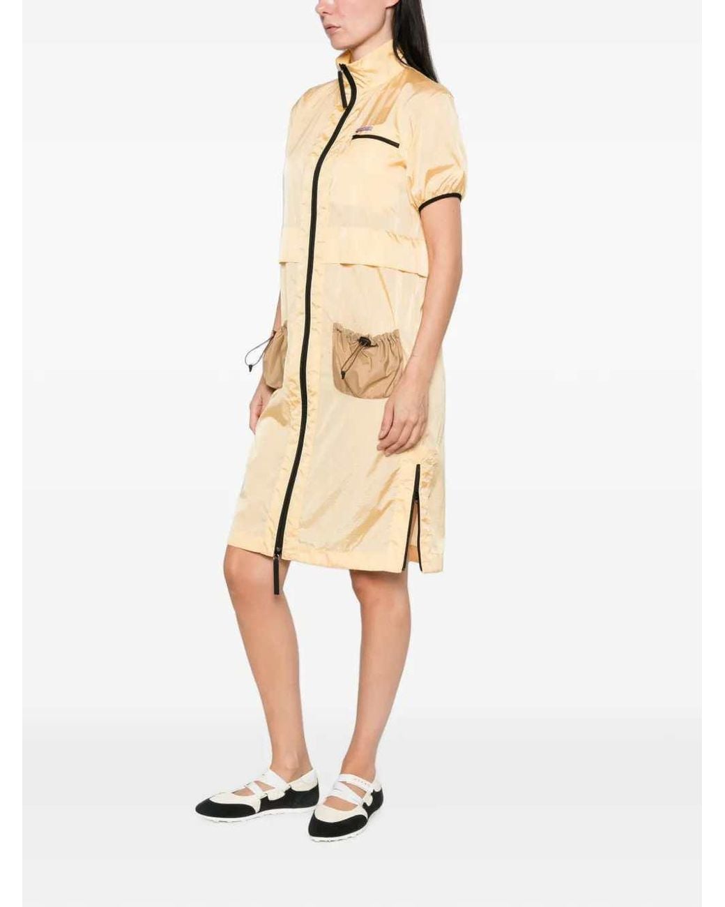 Marni Natural Zip Front Dress With Drawstring Waist