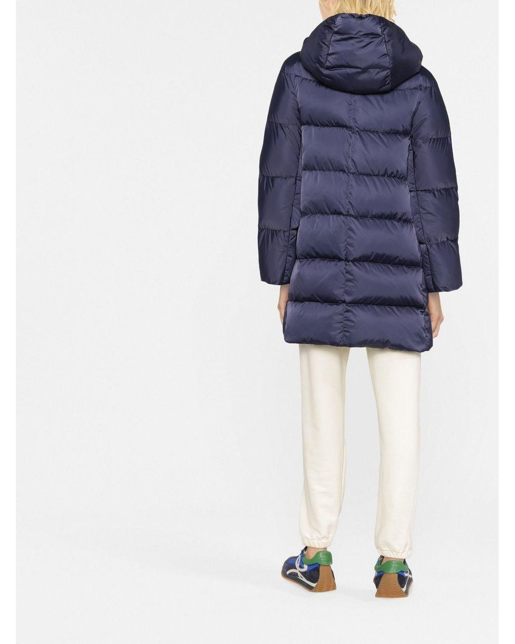 Herno Blue A-Shape Satin Down Jacket