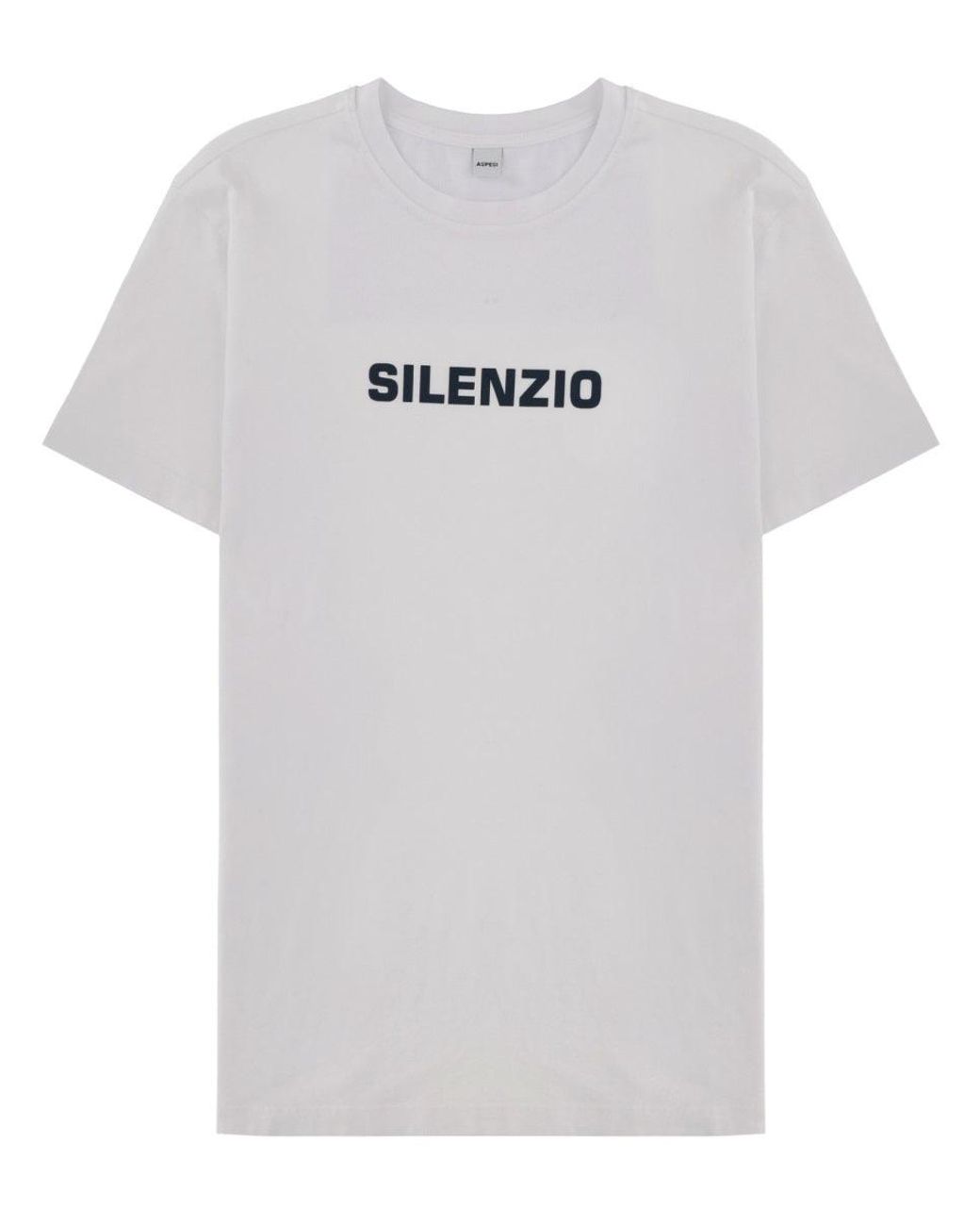 Aspesi White Graphic Crew Neck T-Shirt for men