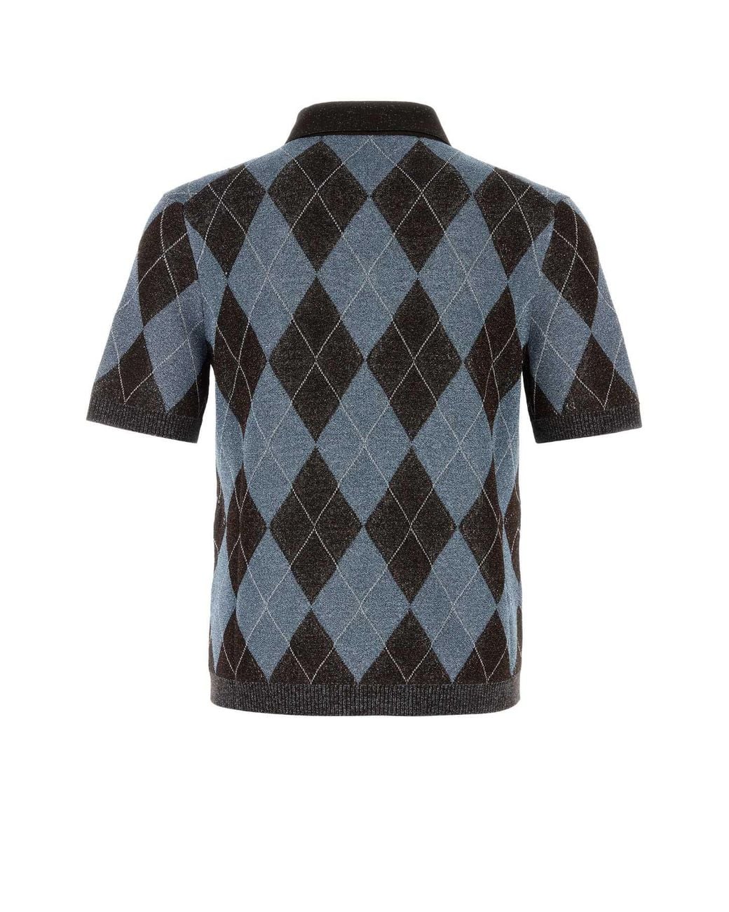 Gucci Black Embroidered Wool Blend Polo Shirt