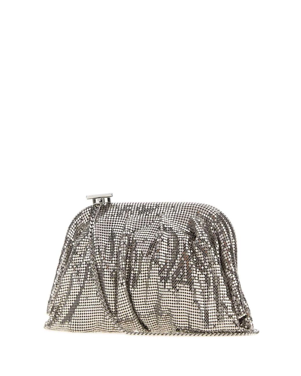 Benedetta Bruzziches Gray Embellished Fabric Small Venus Clutch