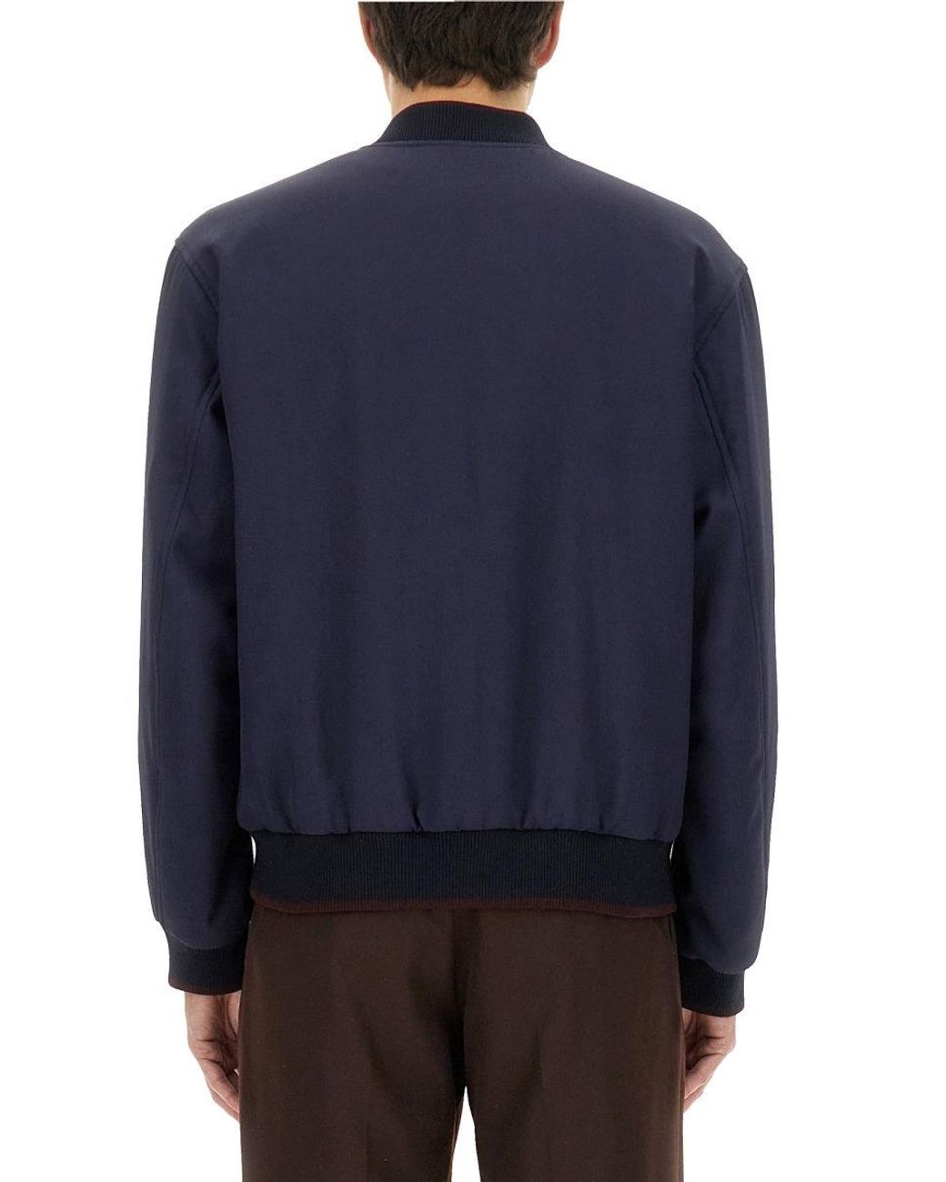 Dries Van Noten Blue Reversible Bomber Jacket for men