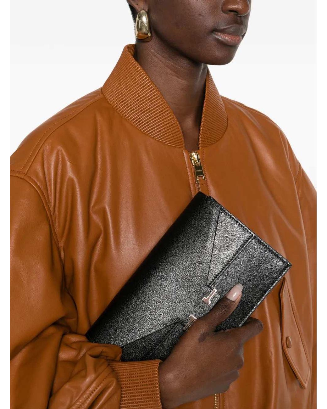 Tom Ford Black Mini Clutch With Aube Logo