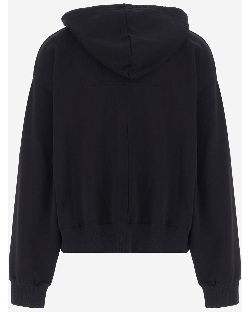 MATIERES FECALES Black Cotton Hoodie With Zipper