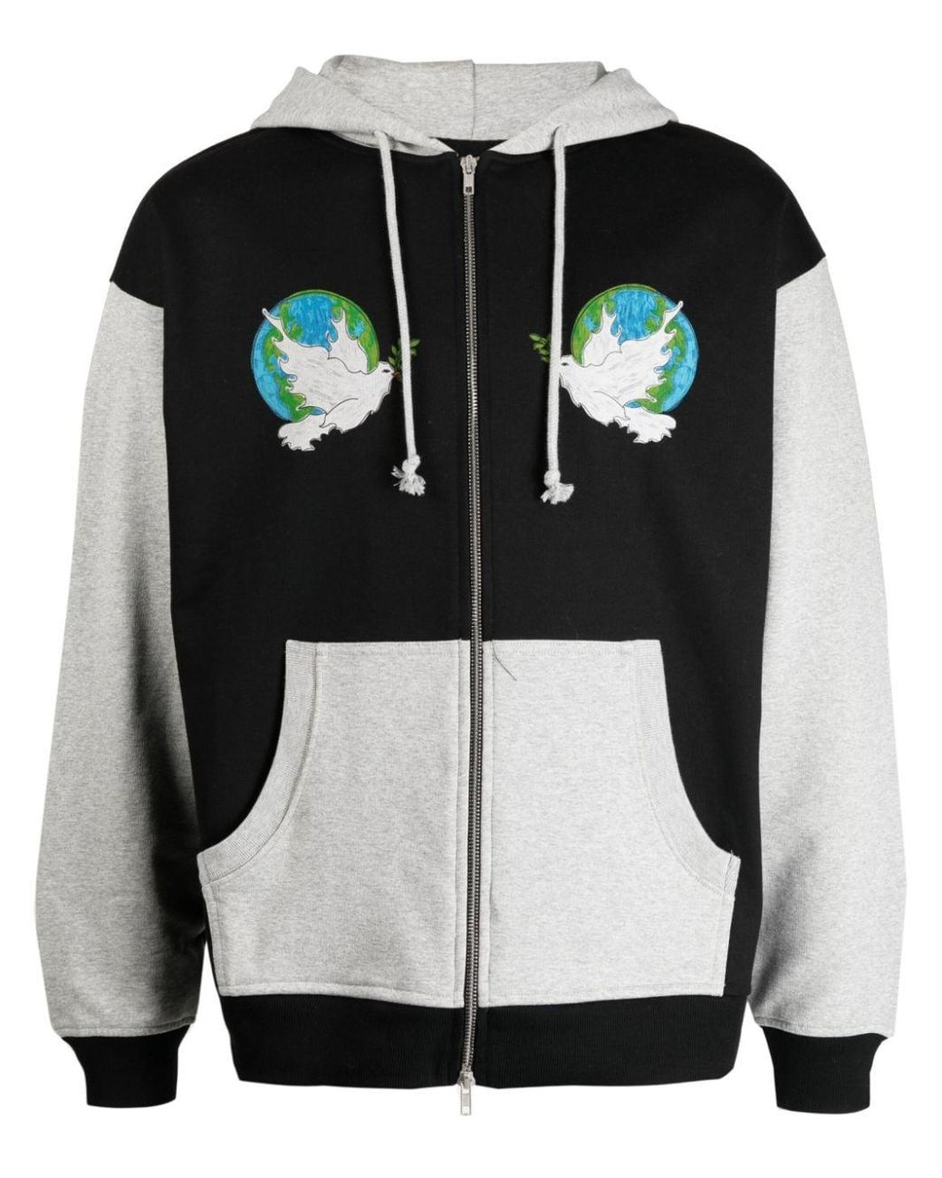 Rassvet (PACCBET) Black Dove Peace Zipped Hoodie Knit for men