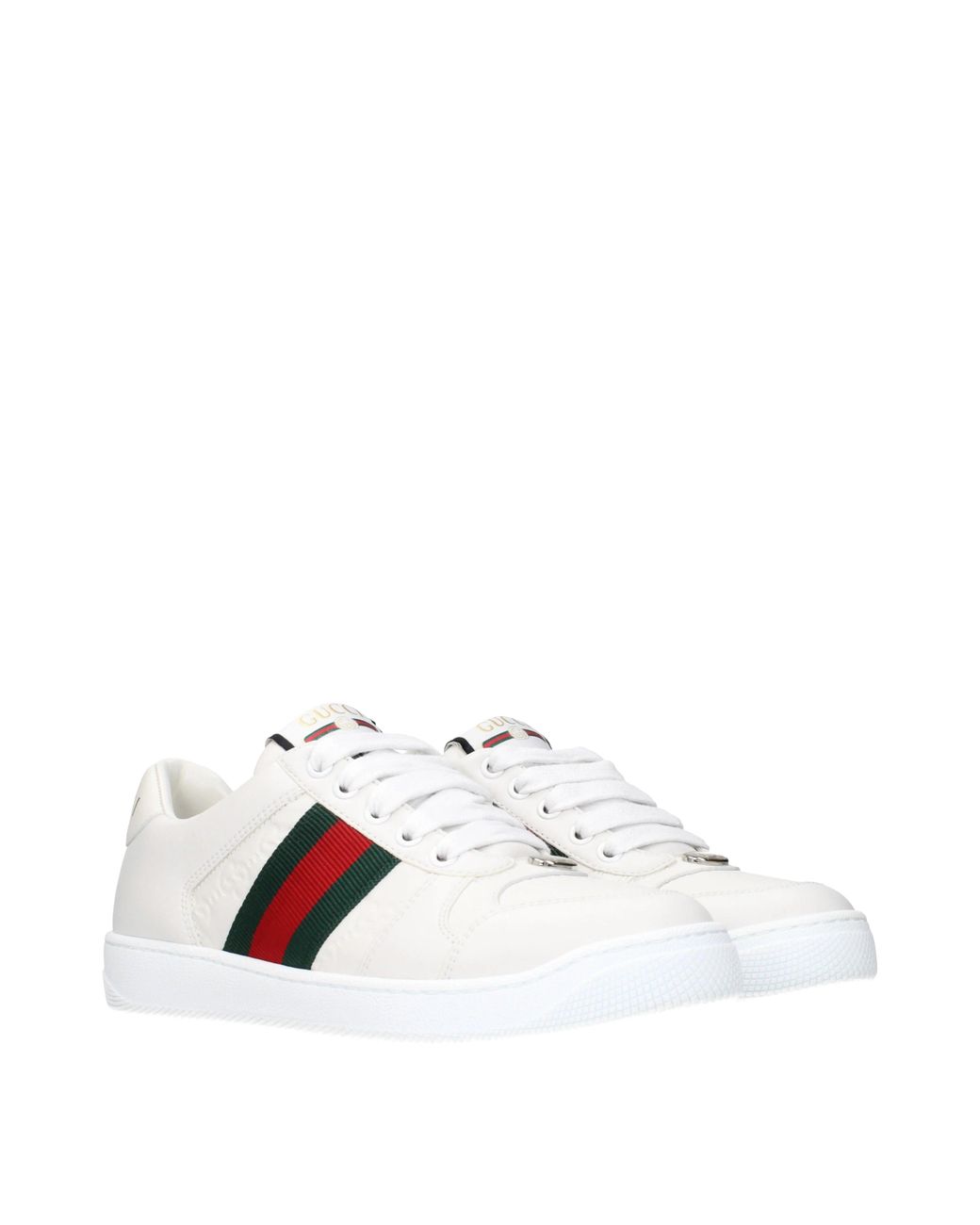 Gucci White Sneakers For Leather