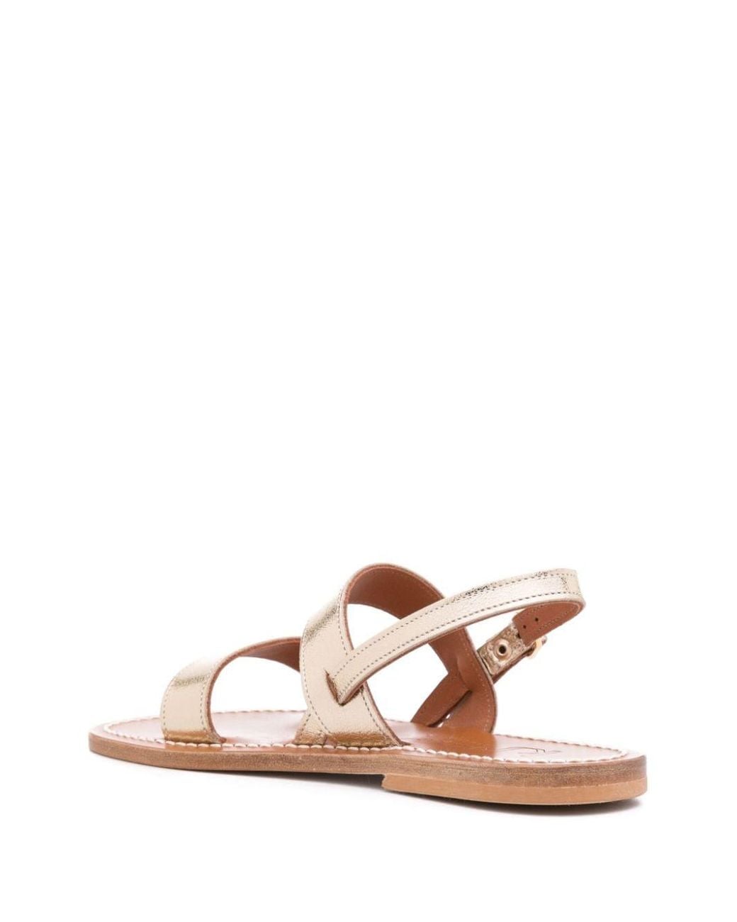K. Jacques Natural Buckled Leather Sandals