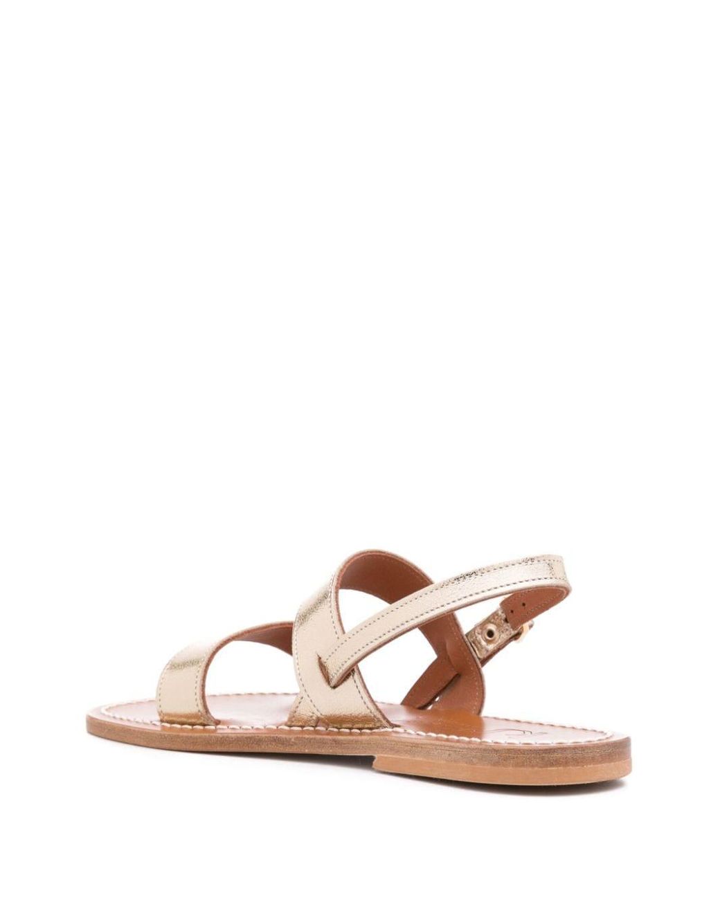 K. Jacques Natural Buckled Leather Sandals