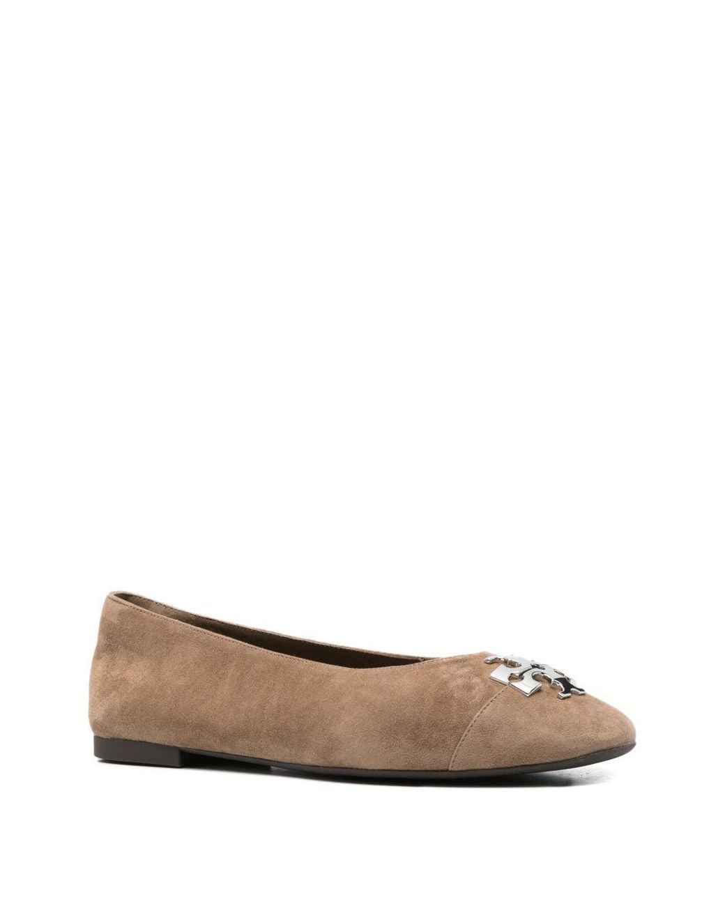 Tory Burch White Charlie Ballerinas