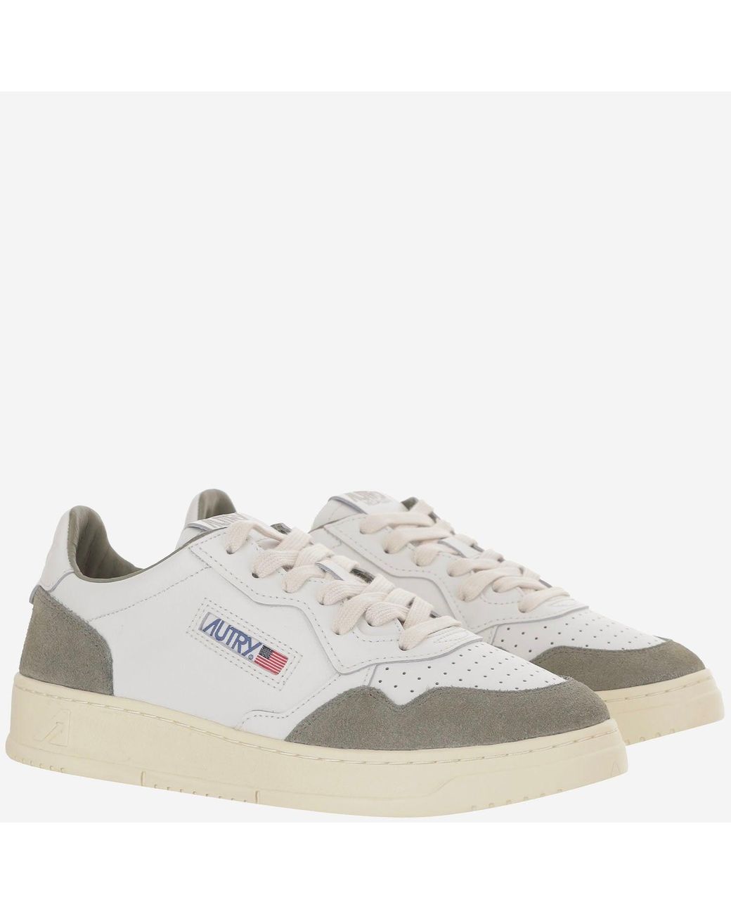 Autry White Leather Sneakers Medalist Low And Rubber Trainers
