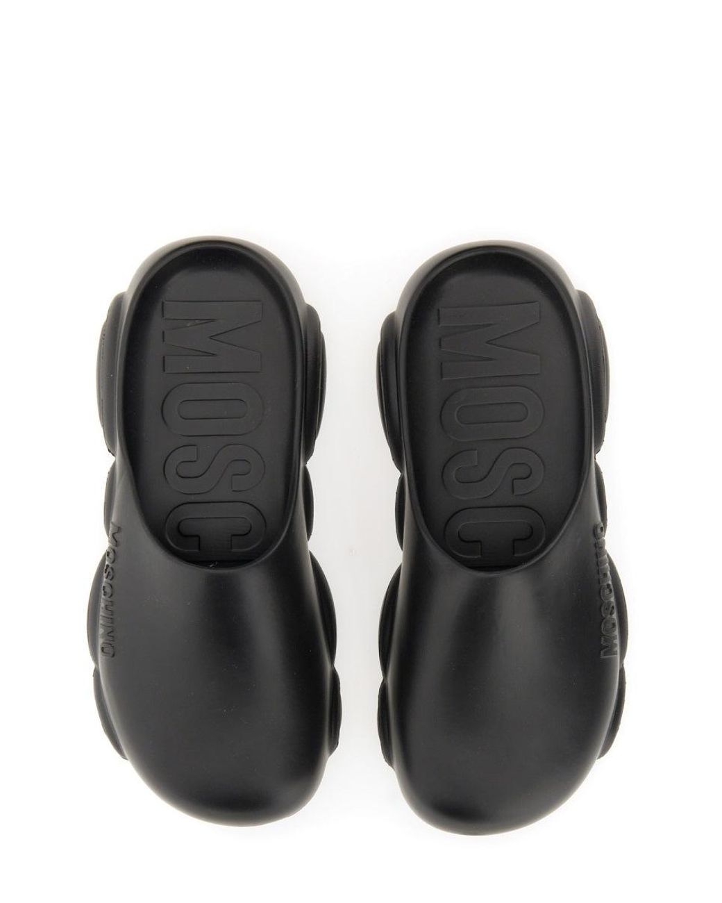 Moschino White Rubber Teddy Sole Mules
