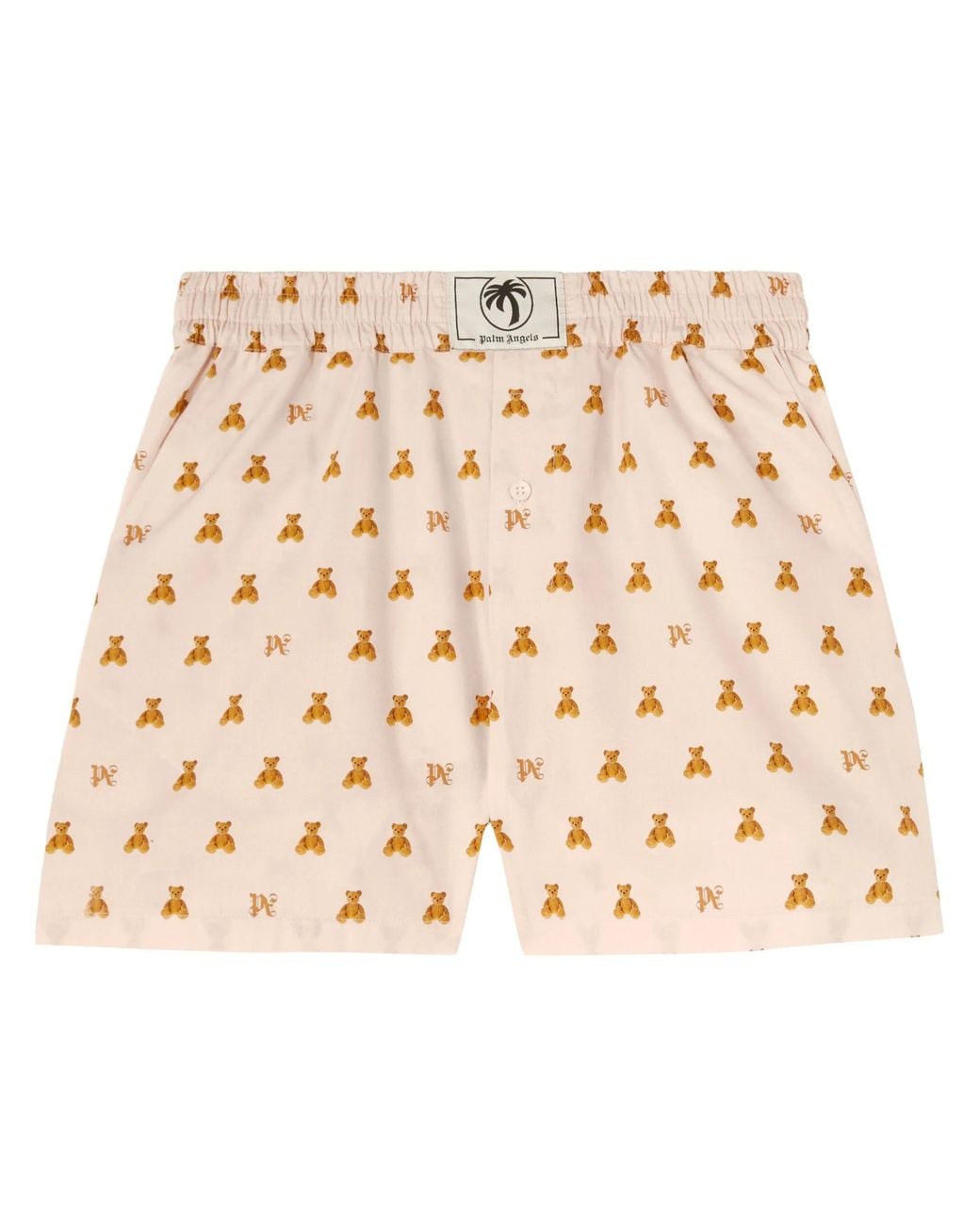 Palm Angels Mini Bear-monogramshort in het Natural