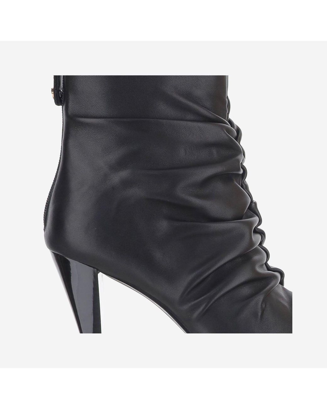Pinko Black Embossed Leather Ankle Boots
Size 37 It