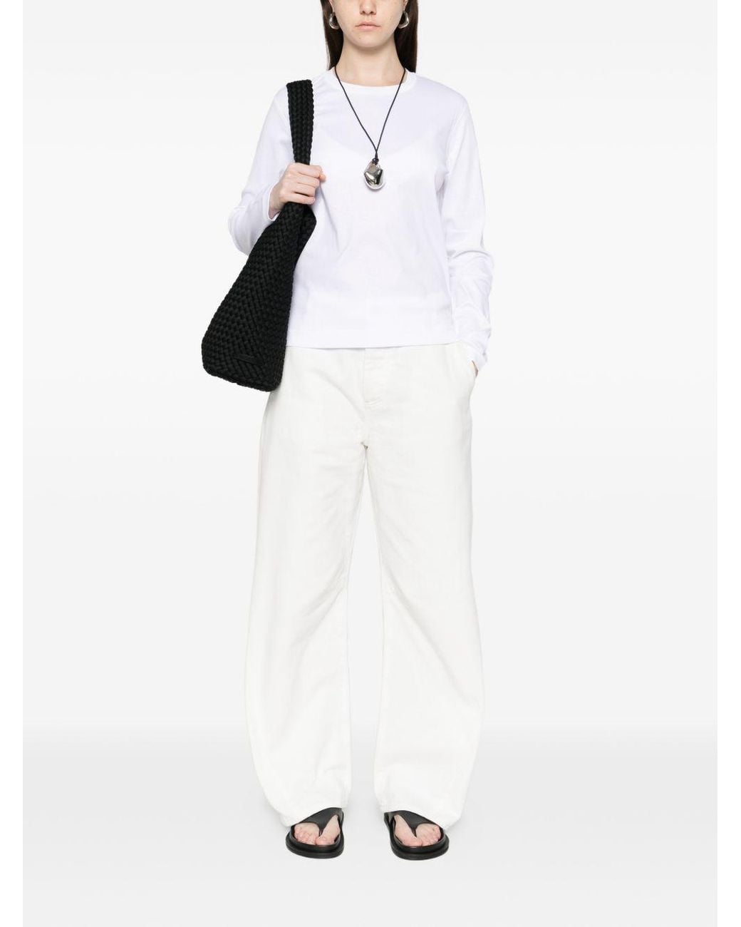Herskind White Cotton Crewneck Sweater