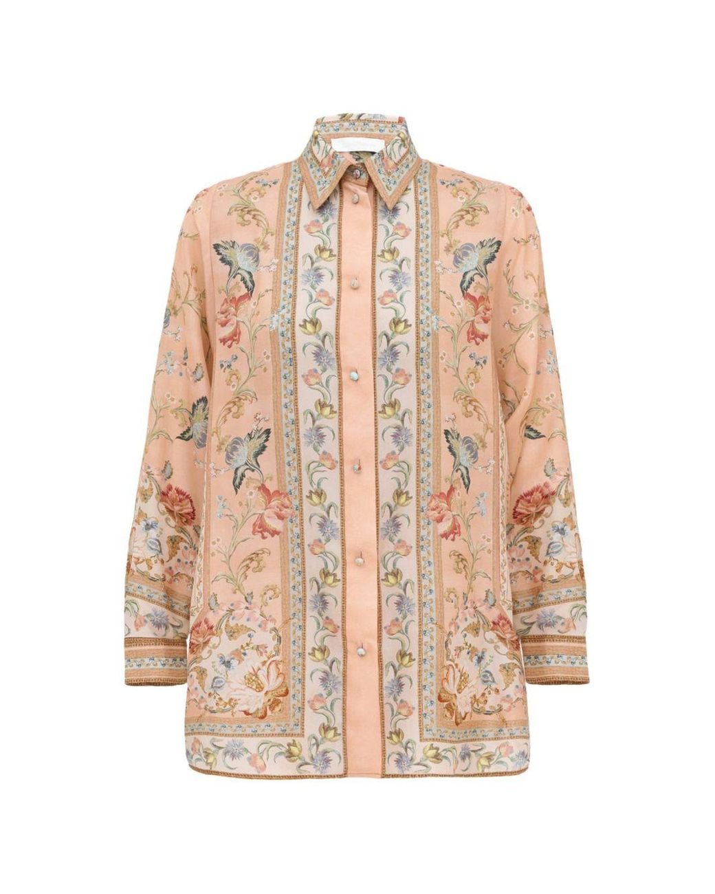 Zimmermann Natural Roselight Silk Shirt
