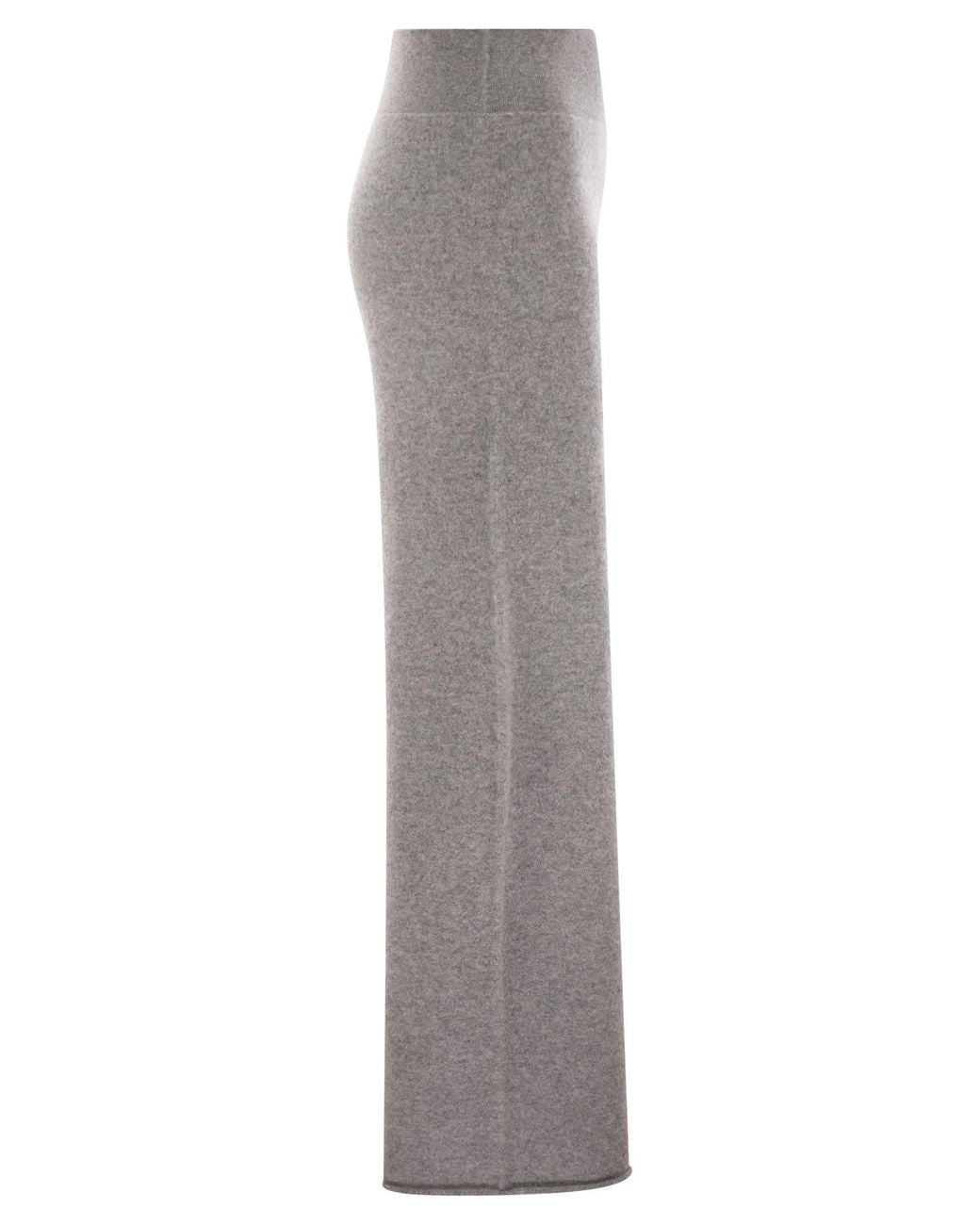 Vanisé Gray Cashmere Wide Leg Trousers