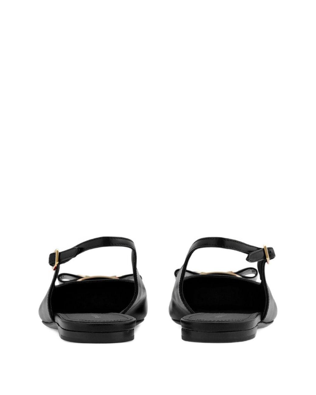 Ferragamo Black Leather Slingback Pumps