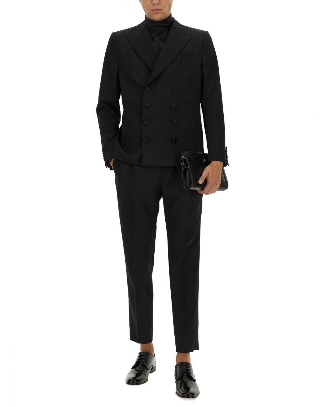 Dolce & Gabbana Black Classic Silk Blend Trousers for men