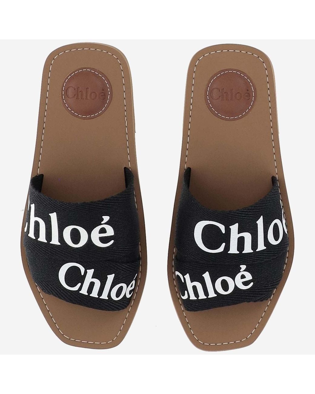 Chloé Black Woody Flat Sandals