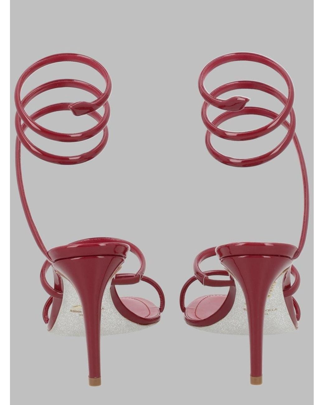 Rene Caovilla Red Rene Caovilla Cleo Sandals With 8 Cm Heel